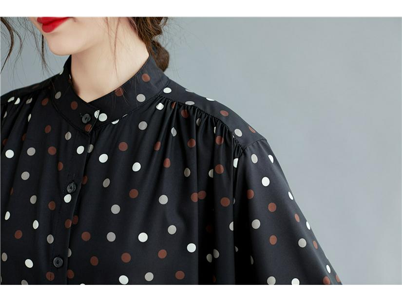 2020 Summer Korean Polka Dot Plus Size Long Shirt Dress