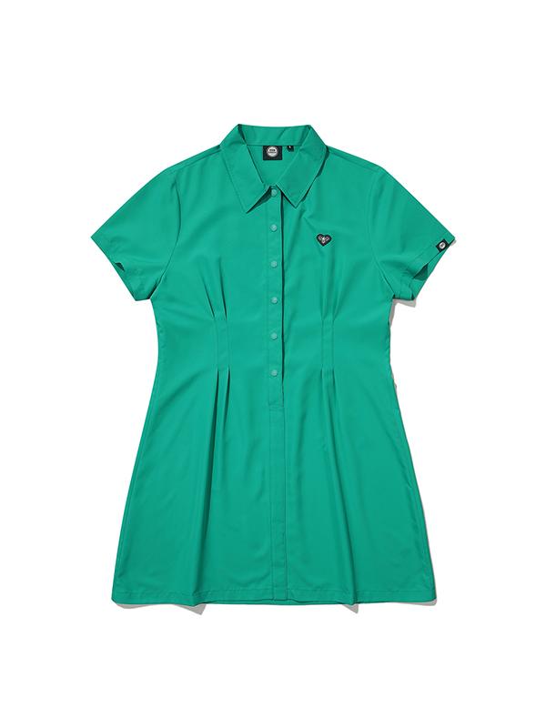 Bbc Earth W Knit Collar Point Woven Dress_Green