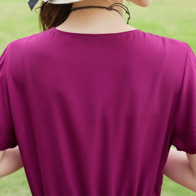 Elegant Women's Summer Dress Plus Size Short Sleeve Casual Long Dresses Vintage Clothes