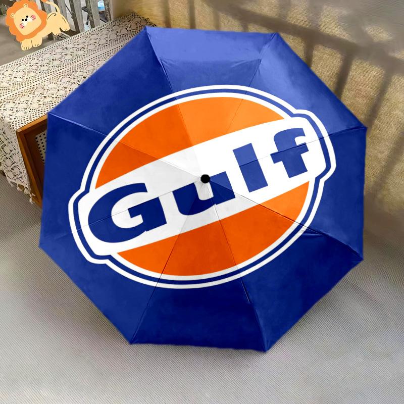 Logo Marca Gulf Ombrello pieghevole 8 stecche Parapioggia Ombrello da sole Ombrello da sole Regalo viaggio
