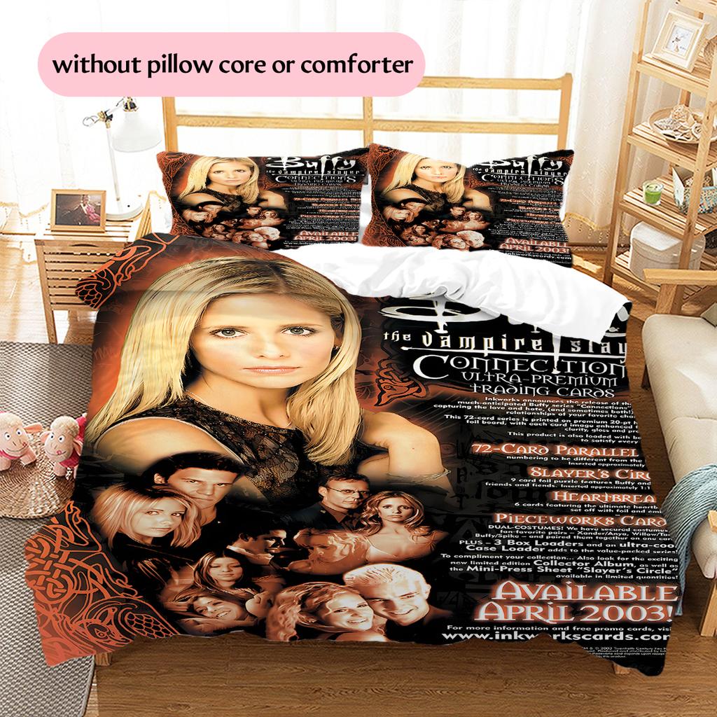 Buffy the Vampire Slayer Pattern Bedding Home Decoration Birthday Gift (1 * duvet cover + 2 * pillowcase, without core)