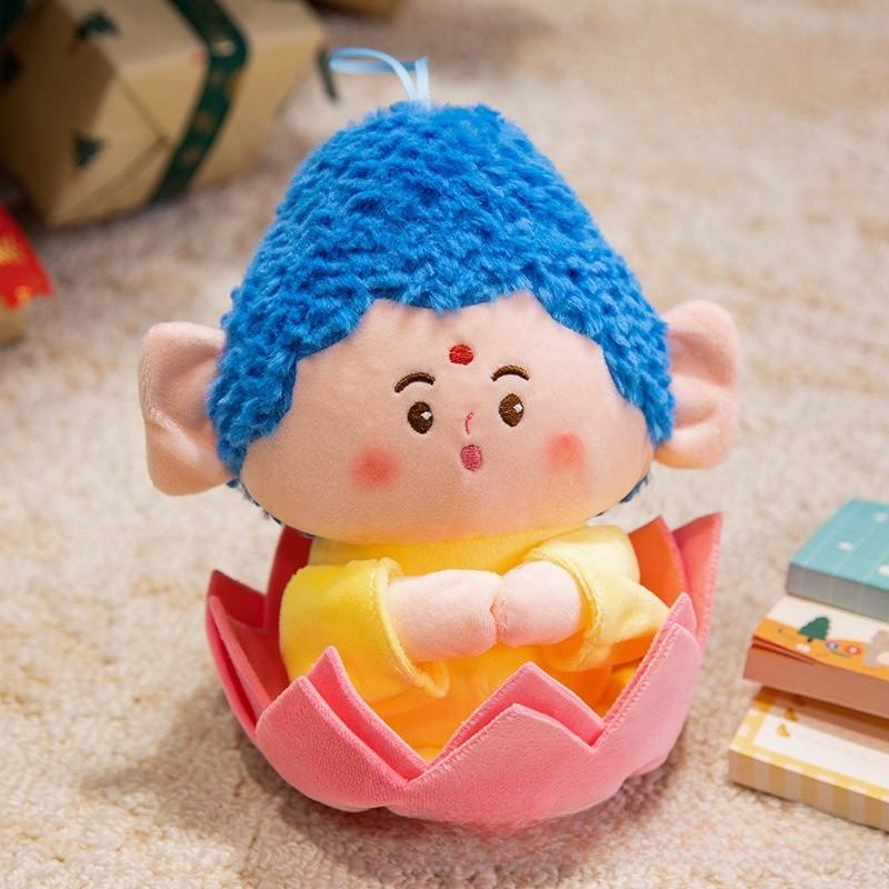 Buddha Small Companion Lotus Plush Keychain With Prosperity And Lucky Symbols For Meditation Gifts