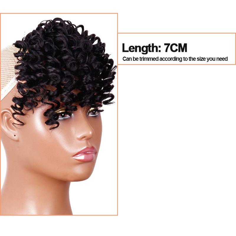 MISS WIG Edge Wig Ladies Synthetic Artificial Short Hairpin Bangs Hair Extension Piece Weird Curly Natural Hair Extension