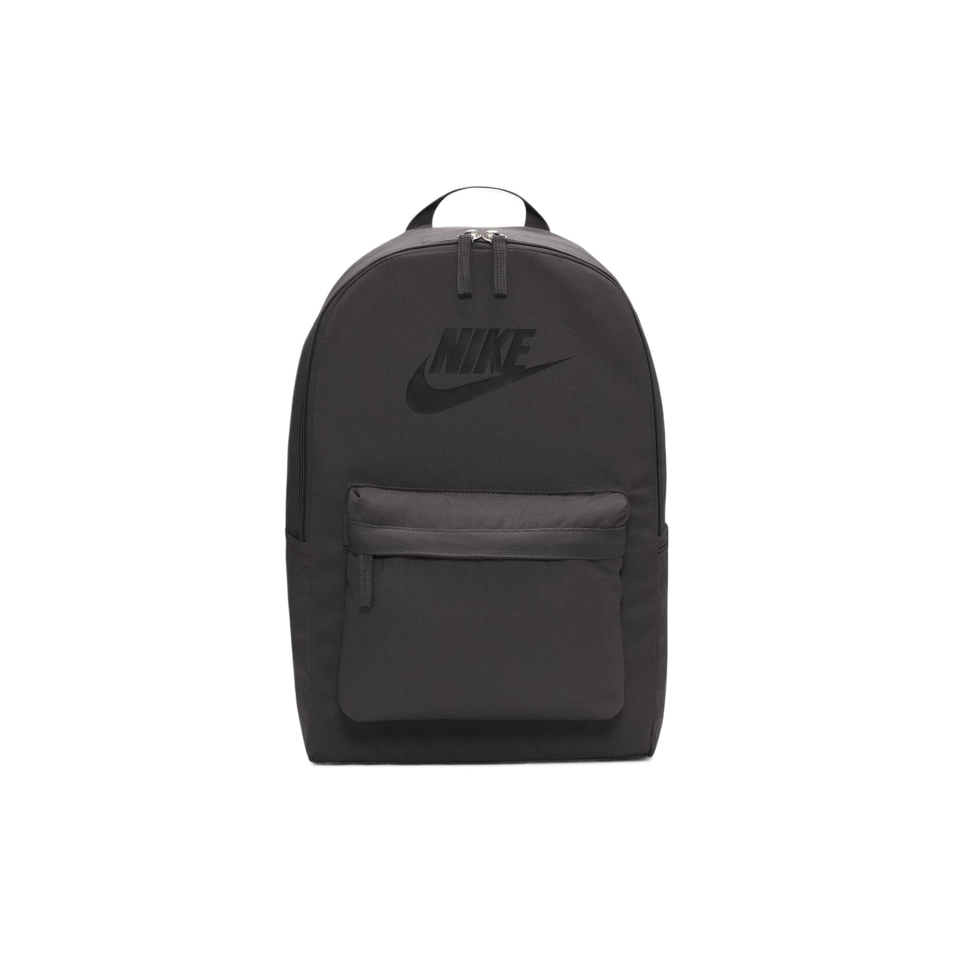 Nike Heritage Basic Logo Solid Color Polyester Backpack Unisex Backpack Medium-Gray DC4244-254 Medium Gray