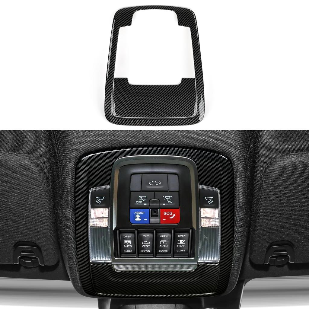 UAL3 For Dodge RAM 1500 2500 3500 2019-2026 Car Reading Lamp Frame Panel Carbon Fiber Interior Sticker ABS Trim Accessories