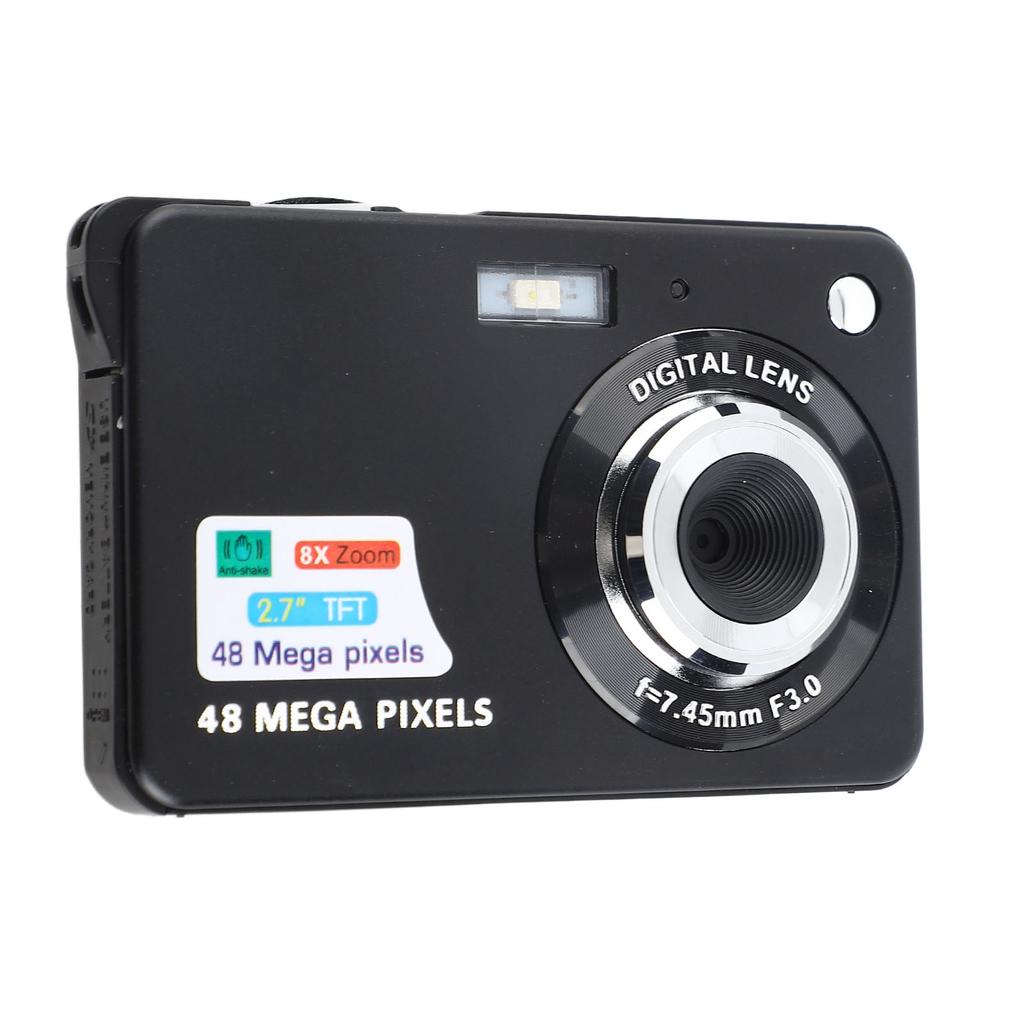 4K Digital Camera with 2.7in LCD Built In Fill Light 48MP 8x Zoom Anti Shake Pocket Camera for