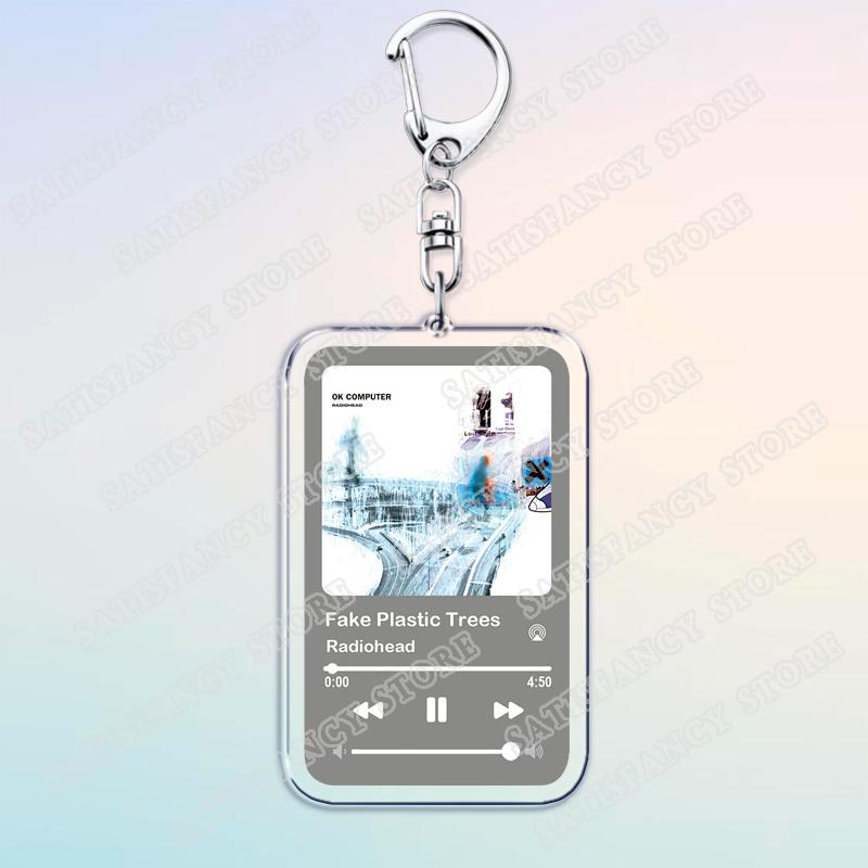 Hete Band Muziek Sleutelhangers Ok Computer Creep All I Need Let Down No Surprises Liedjes Sleutelhangers Sieraden Fans Vrienden Verjaardagscadeaus white