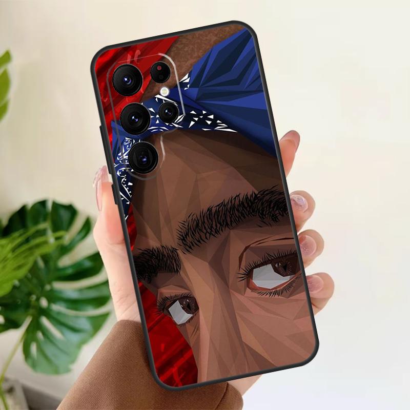 Rapper T-Tupac Shakur Soft Case For Samsung Galaxy S25 S24 S23 S22 S21 Ultra S9 S10 Plus S23 FE S24 FE Phone Cover