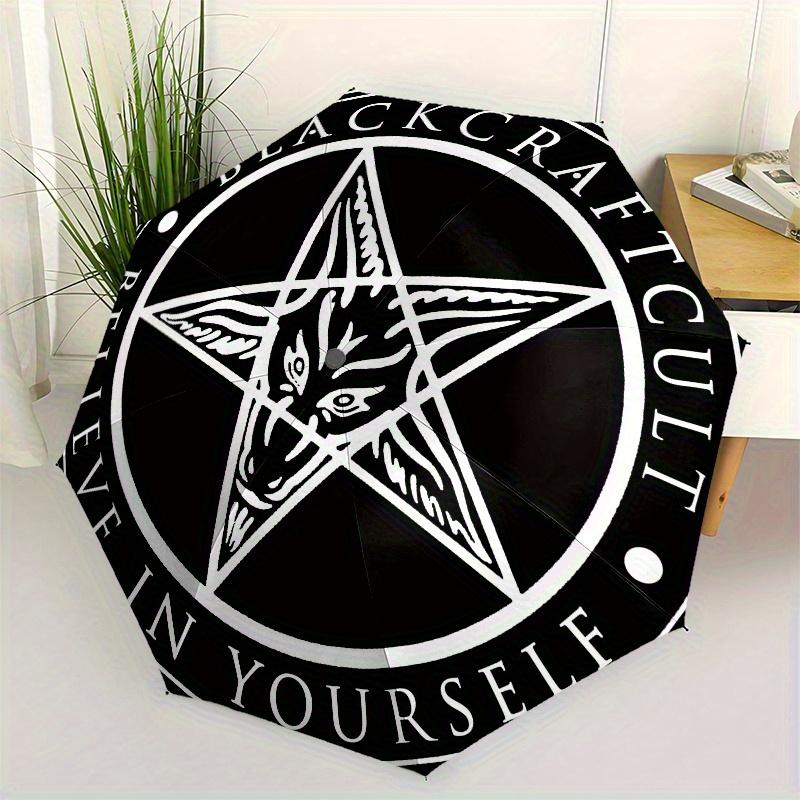 

Blackcraft Cult, Baphomet themed Eight rib Automatic Folding Umbrella Is Suitable for Both Men and Women, Making It A Perfect Christmas and