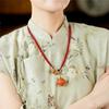 Retro Agate Bodhi Lotus Necklace Zen Ancient Style Literary Long Sweater Chain Accessories Women