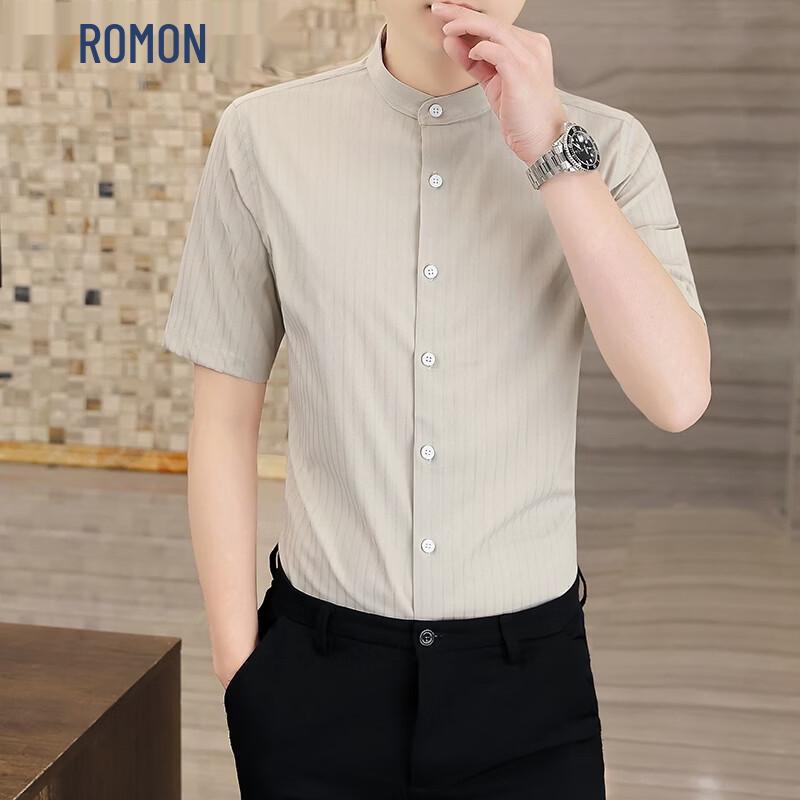 

Мужская полосатая рубашка с коротким рукавом ROMON в стиле business casual L