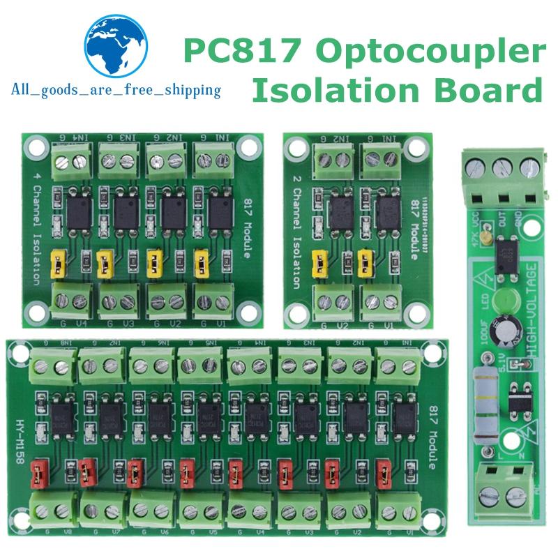 Carte d'isolation optocoupleur 2/4/8 canaux PC817 Module adaptateur convertisseur de tension Module isolé photoélectrique pilote 3,6-30V