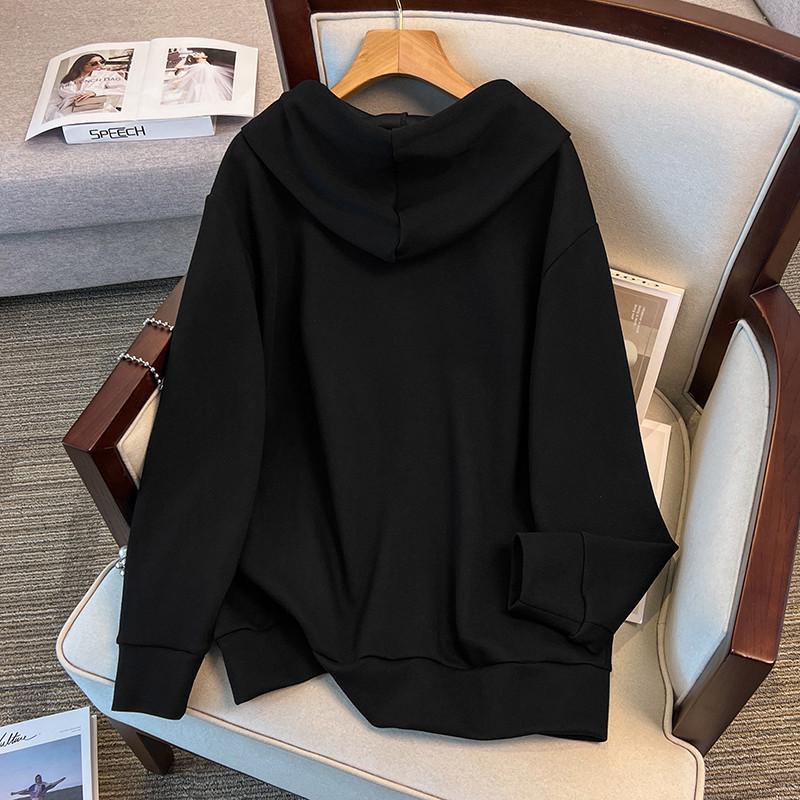 Plus Size Women's Fashionable Hoodie Cardigan, Super Loose Fit, Bust Sizes 150-170