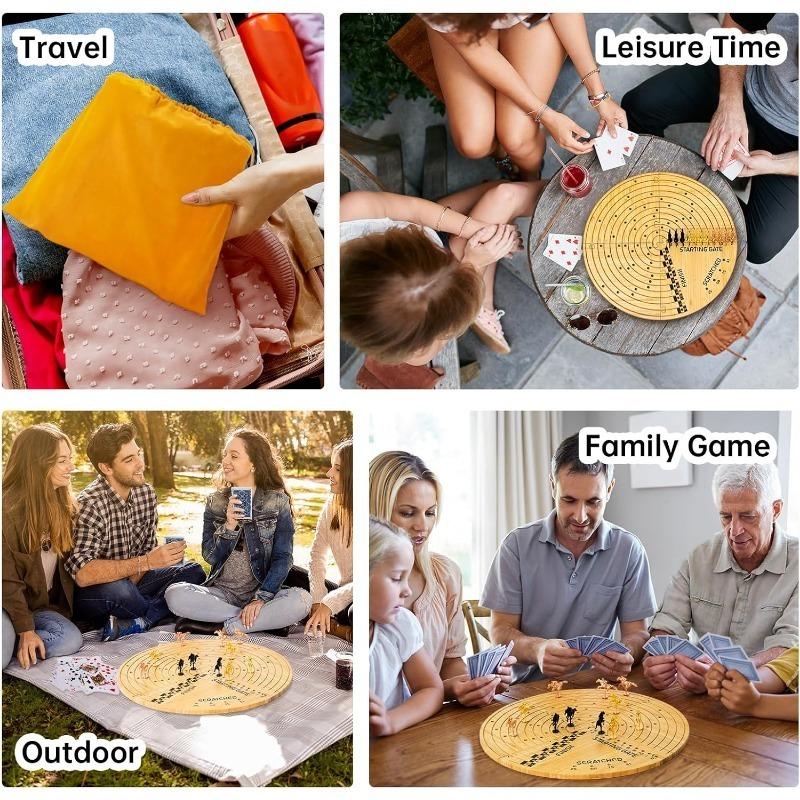 Horse Racing Board Game with 11 Luxury Metal Horses, Portable Horse Race Board Game1 Boxes of Cards for Family Friends Game Night Party