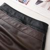 Autumn/Winter 2024 Coffee PU Leather Midi Skirt: High-End, Hip-Hugging, Slimming A-Line Design for Women