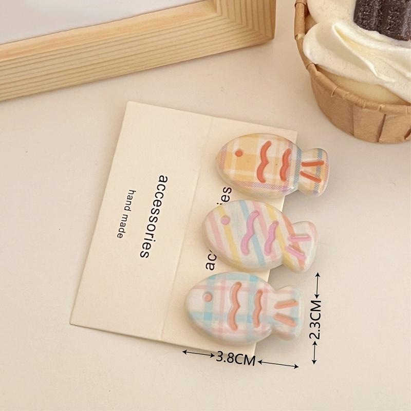 

3 шт./набор Аксессуары для волос своими руками Дофаминовые Цветные Лещ Тушеный Серии Заколка для волос Сладкая Девушка Боковая Челка Заколка бежевый