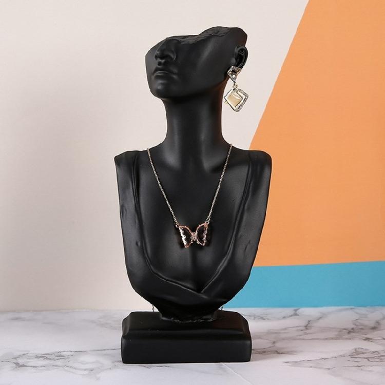 Stylish Neck Model Stand Necklace Showcases Stand Earrings Holder Resin Texture