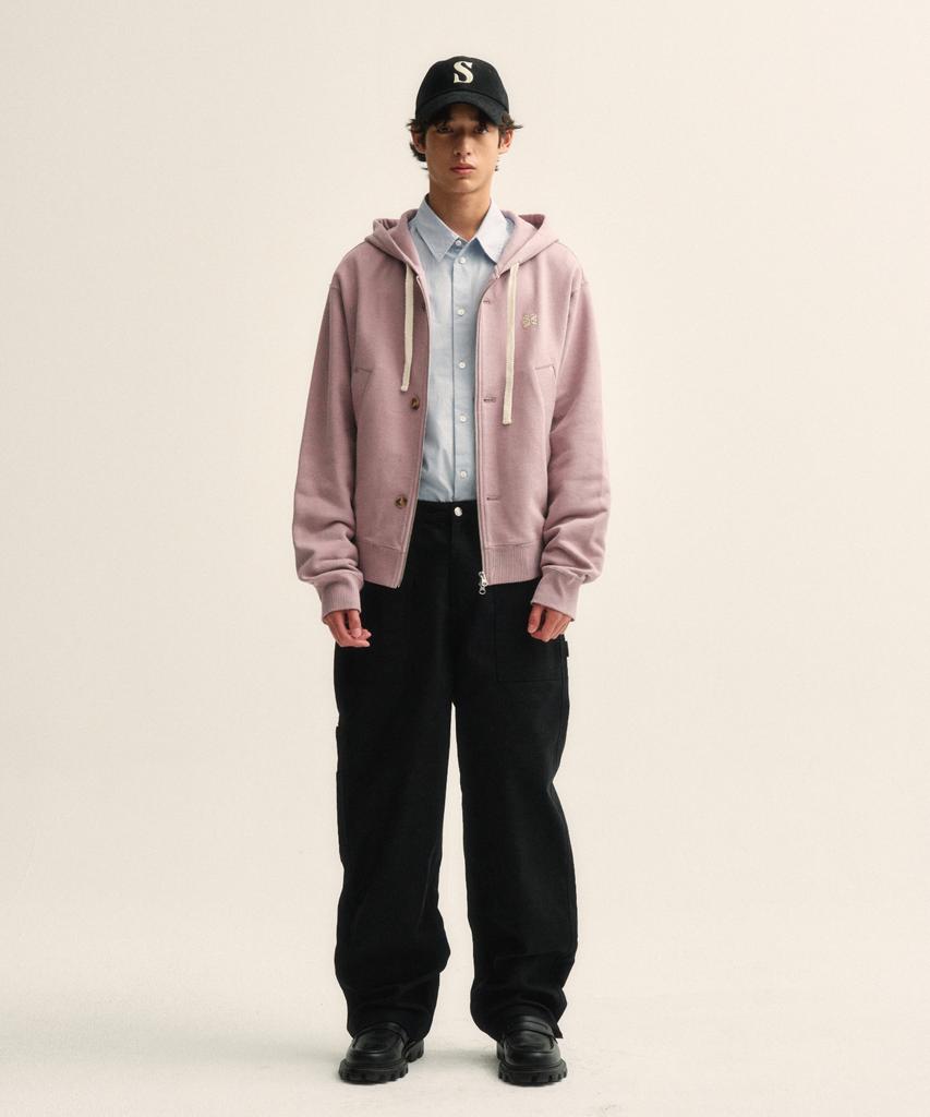 Satur Theo Cotton All Day Hoodie Zip-Up Vintage Rose (Type A)