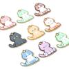 Cute Cartoon Cat Zinc Based Alloy Charms Cat Animal Enamel Gold Color Metal Pendants For DIY Making Jewelry 20mm x 20mm, 10 PCs