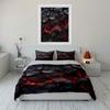3Pcs Lava Crack Print Bedding Set Volcano Magma Texture Duvet Cover + 2 Pillowcases Soft Polyester for Teens Bedroom Gifts