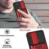 Coque de Protection - PROSHOP - Samsung A21S - Rouge - Verre Trempé - Anneau Antichoc