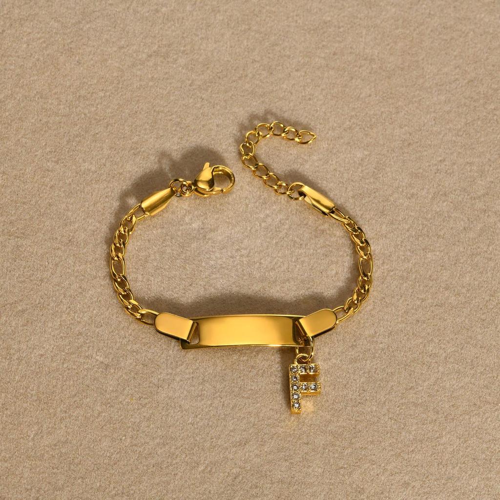 Stainless Steel Alphabet Bracelet for Kids and Ladies - Fashionable, Simple Jewelry