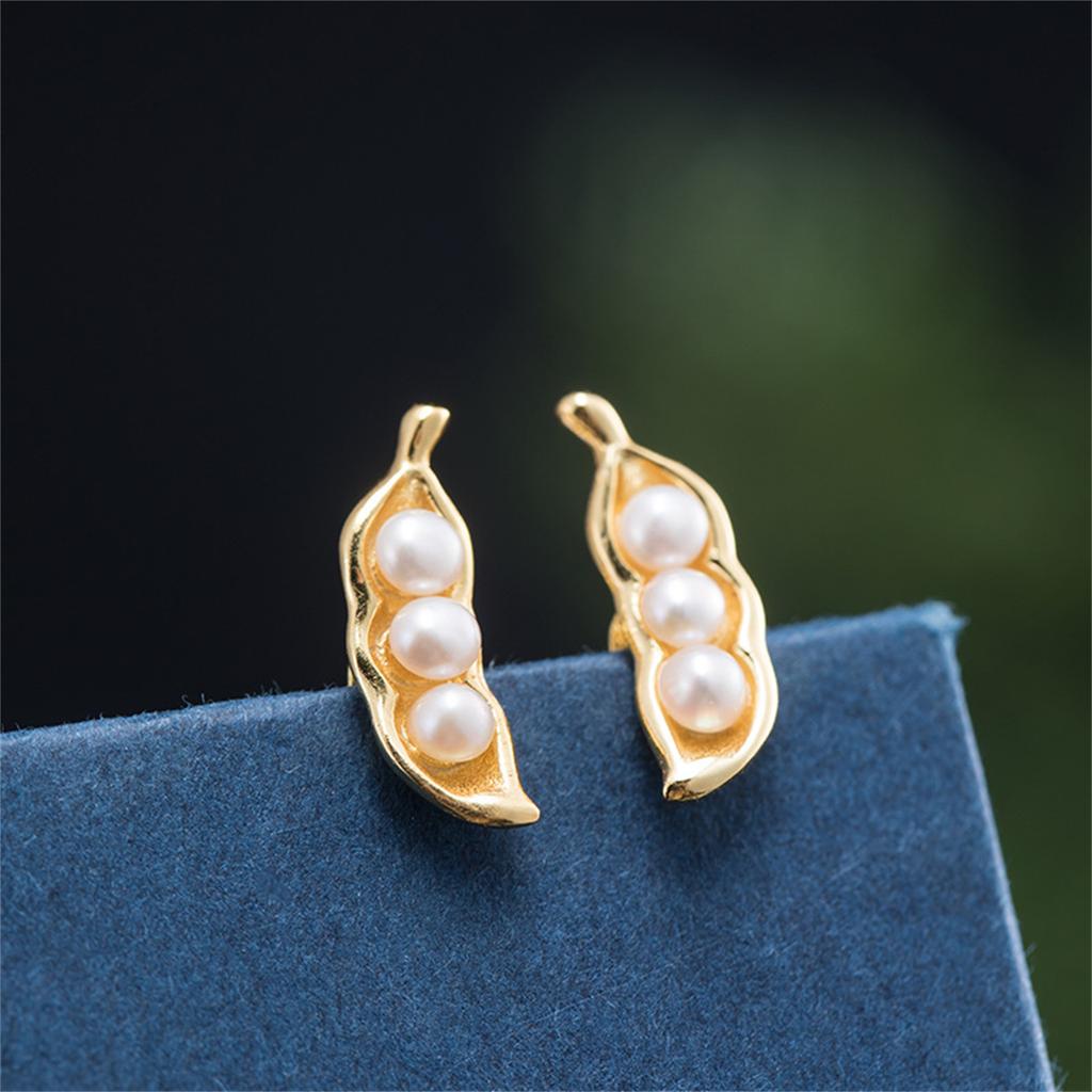 925 Sterling copper Pea Earrings Fashion Chinese Style Natural Zircon 3mm Women Gifts Simple Simple Delicate Zircon Wholesales