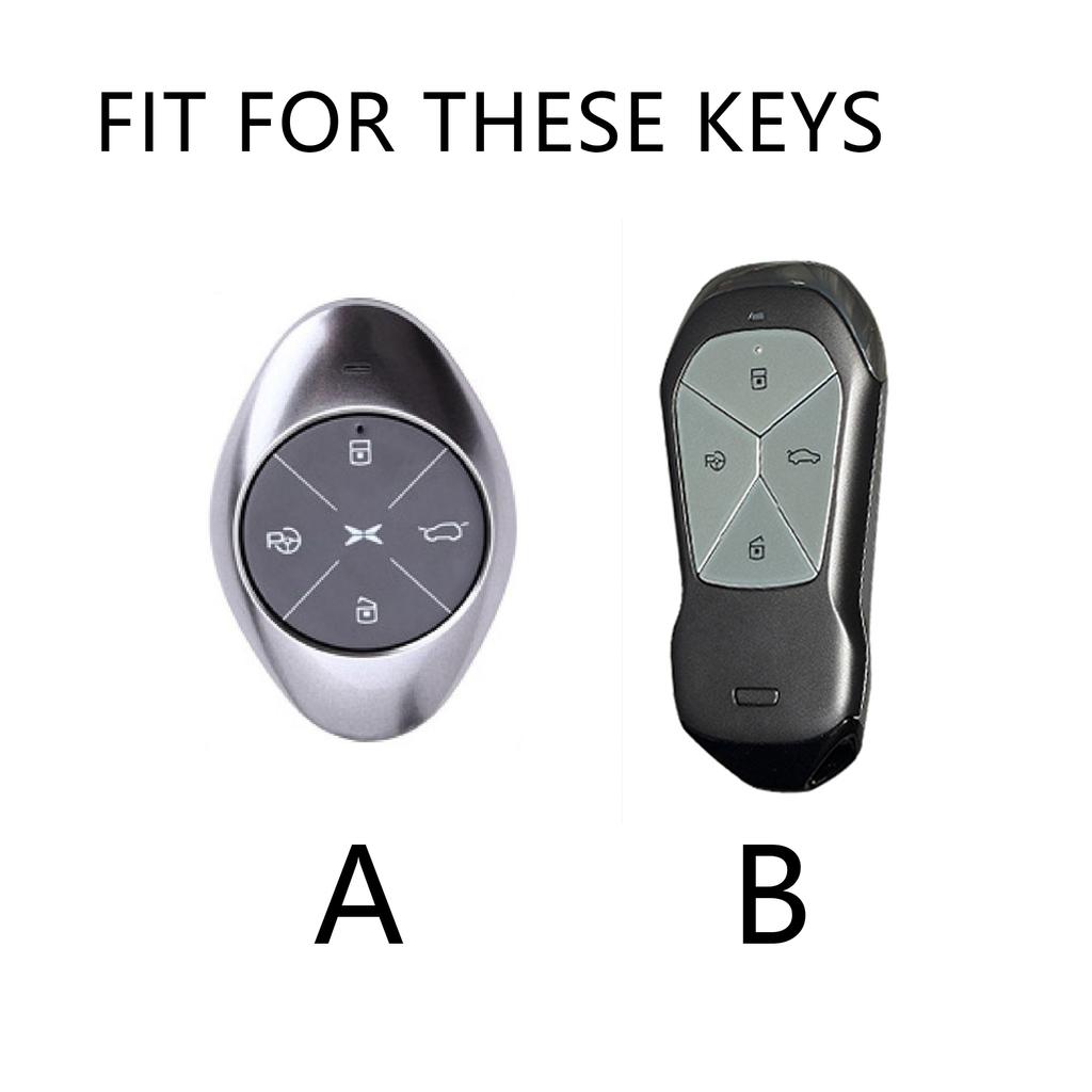 Car Key Fob For Xpeng Xiaopeng P5 P7 G9 G3I    4 Bottons Leather Car Key Case Cover Shell  Accessories