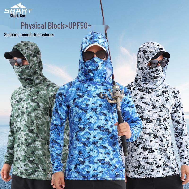 Men's Summer 25 Quick-Dry Breathable Hooded Fishing Sun Protection Clothing with Mask