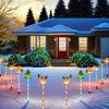 1 To 6 Solar Powered Christmas Lights Waterproof Christmas Decorations Lamp Solar Garden Trees Snowman Reindeer Yard Stake Light