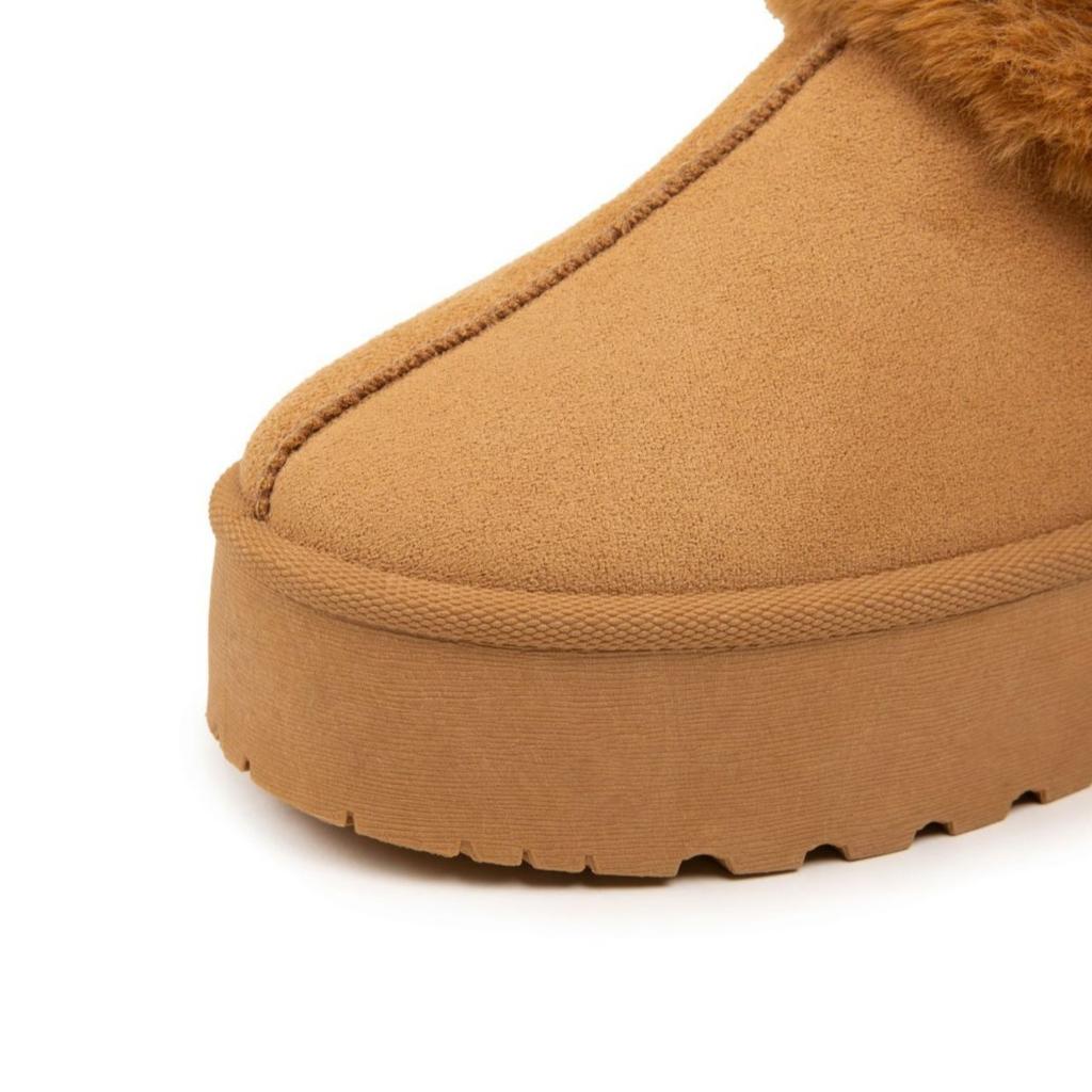 [Customized] 2025 New Thick-soled Heightening Snow Cotton Slippers Women's Thick Velvet Warm and Versatile Non-slip Cotton Shoes