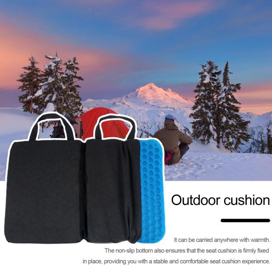 Gel Technology Seat Cushion Ultimate Comfort Ergonomic Design Travel Cushion Foldable Portable Breathable Sitting Cushion for Airplane Stadium Camping