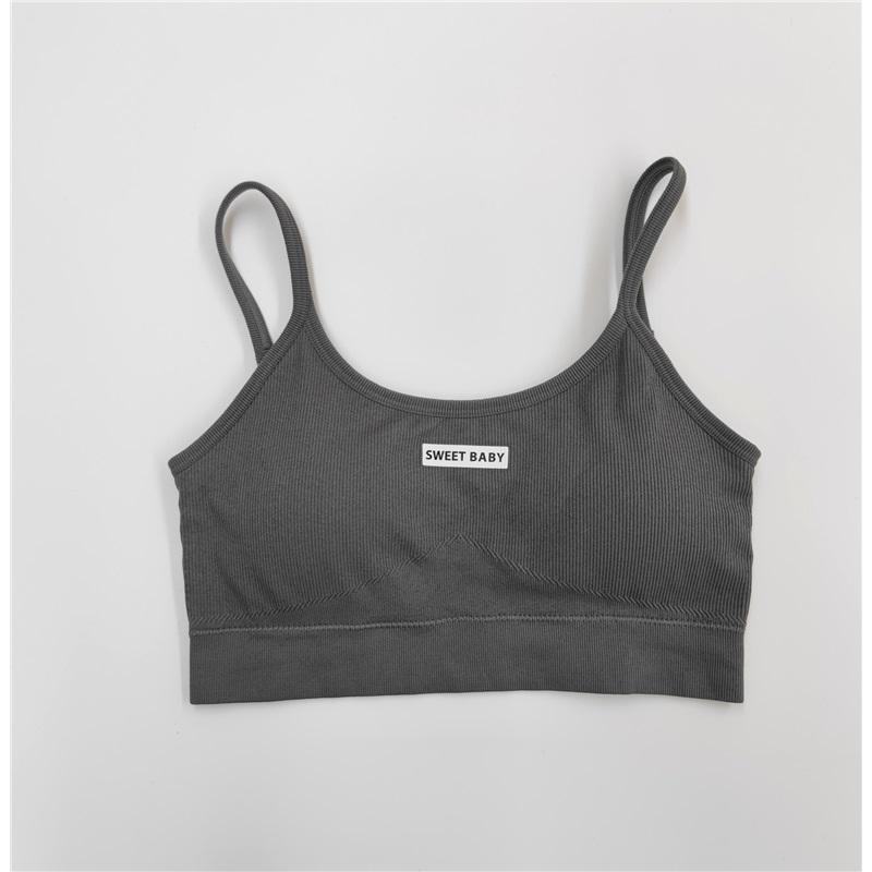 Høy midje Ermeløst Yoga Sett Kvinner Naken Følelse Racerback Sports-BH Treningsklær Todelt Sportsklær