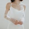 Elegant Mesh Pearl Long Fingerless Tulle Gloves Brides Thin Transparent Detachable Arm Sleeves Wedding Dress Decorative Accessor