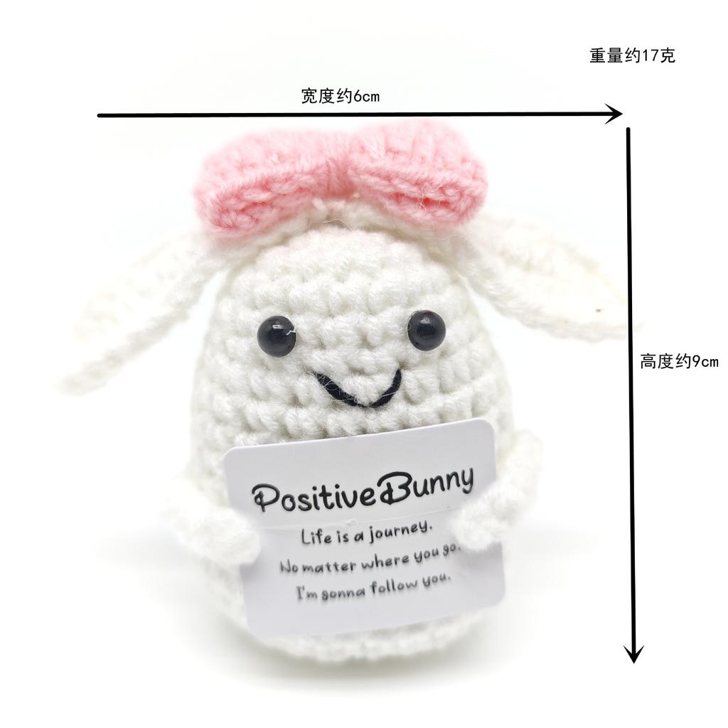 Păpușă Rechin Croșetată Amuzantă cu Energie Pozitivă Cu Card Suport Emoțional Croșetat Drăguț Tricotat Lână Albină Decor Cameră Cadouri de Crăciun