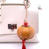 Nouveau Sac Lanterne Style Chinois en Cuir Véritable Breloque Porte-clés et Pendentif de Voiture DIY Fait Main Cadeau Créatif Traditionnel