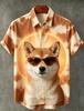 Men's Tie Dye Neon Animal Print Short Sleeve Shirt, Suitable For Street style, Daily Casual And Summer Wear
