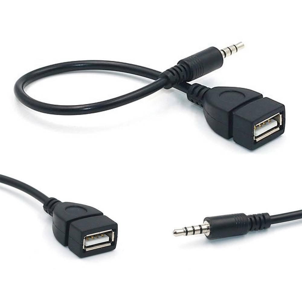 Câble Adaptateur d'Extension Audio AUX 35 mm Mâle vers USB 2.0 Femelle Type