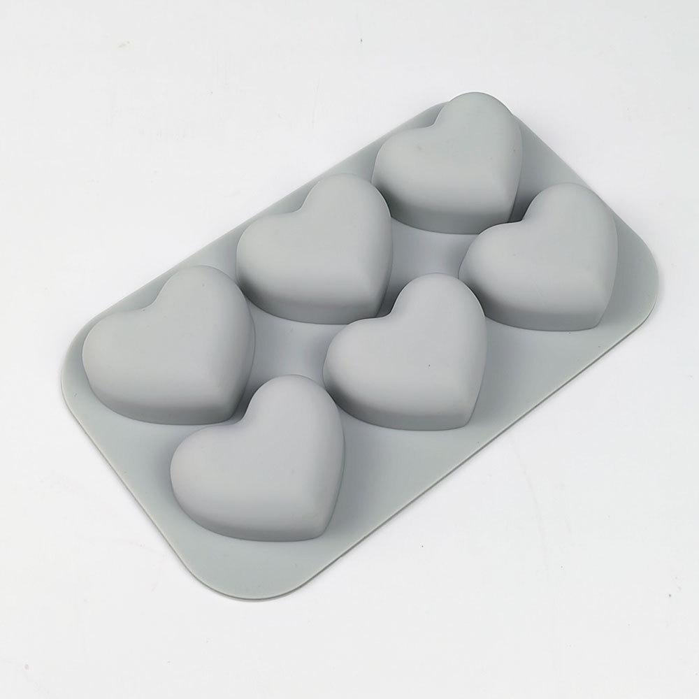 Valentine's Day DIY Heart Cake Mold - Six-Cavity Silicone for Mousse & Chocolate
