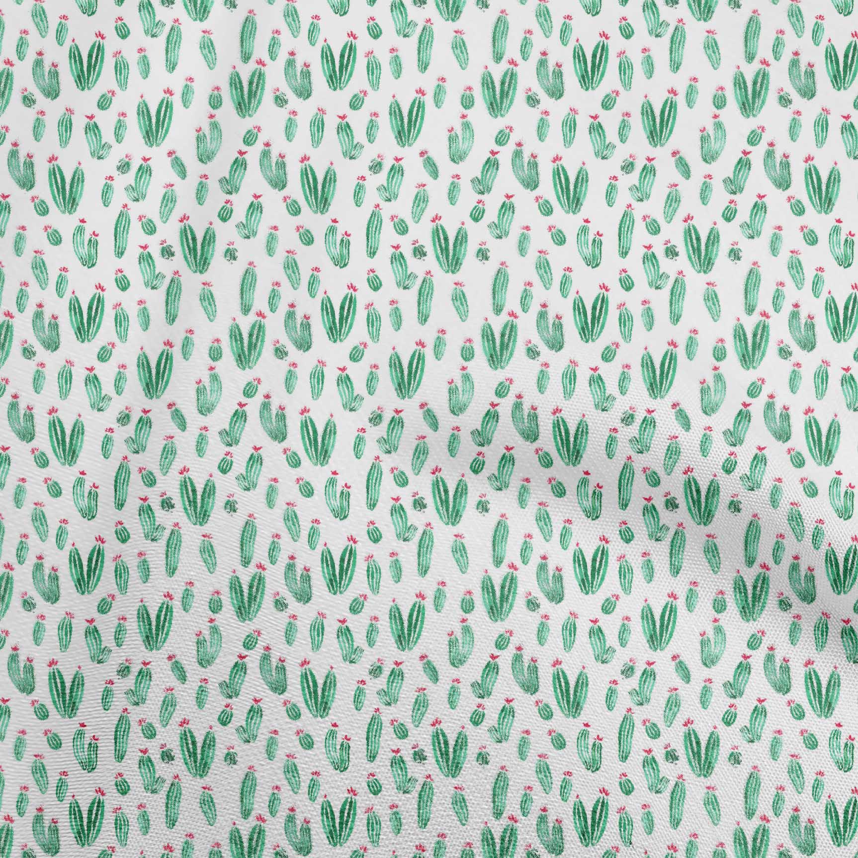 

OneOone Cotton Flex Medium Blue Fabric Cactus Sewing Craft Projects Друк на тканині 40 дюймів 42 Inch Wide - Viscose Chiffon кольору морської хвилі