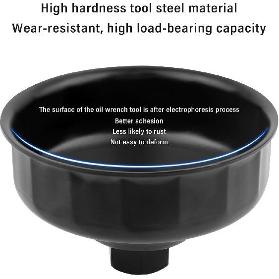 86Mm Oil Filter Wrench Tool With 16 Flutes,Oil Filter Removal Tool For 3/8" Ratchet Drive,Oil Filter Remover Tool Compatible With BMW Volvo Car