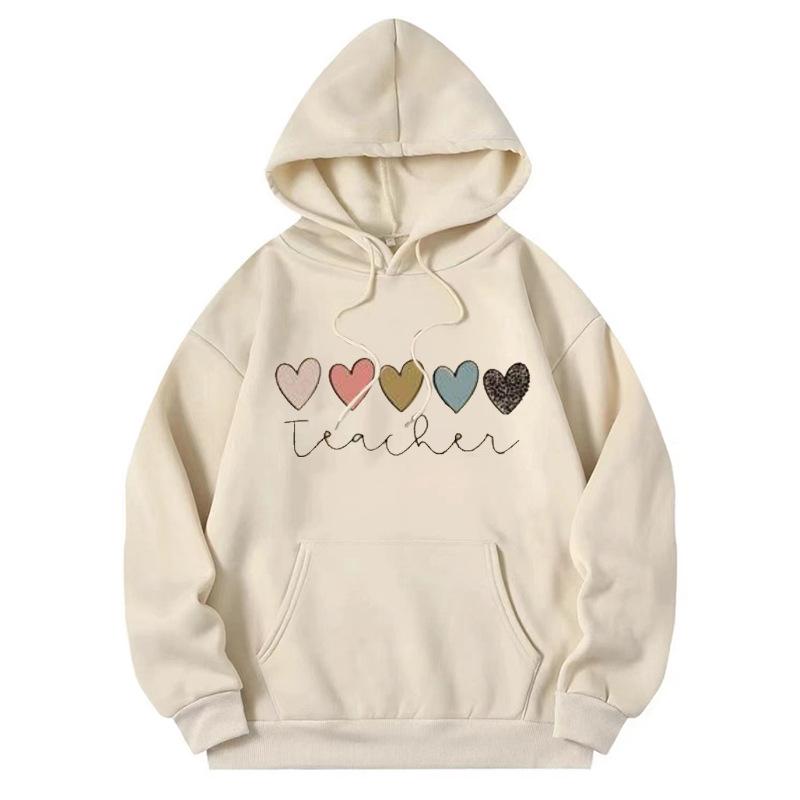 

2023 Женская повседневная модная толстовка с принтом на флисовой подкладке - Осень/Зима, с длинным рукавом 2XL