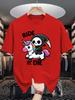 Unisex Crew Neck Tee Cute Reaper Unicorn Ride Or Die Text Print Soft Cotton Loose Short Sleeve Summer Casual Male Streetwear Tops