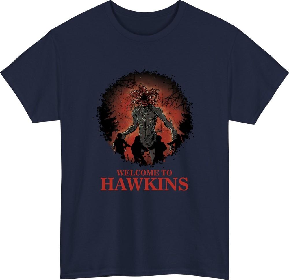 Hawkins Horror TShirt Retro Monster Graphic Tee Dark SciFi Shirt