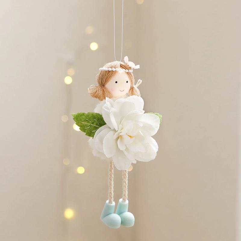 

WTEMPO Милый кулон в виде куклы-подружки невесты с большим цветком, праздничные украшения для вечеринки, сувениры для вечеринки, украшение на четыре сезона 2pcs белый