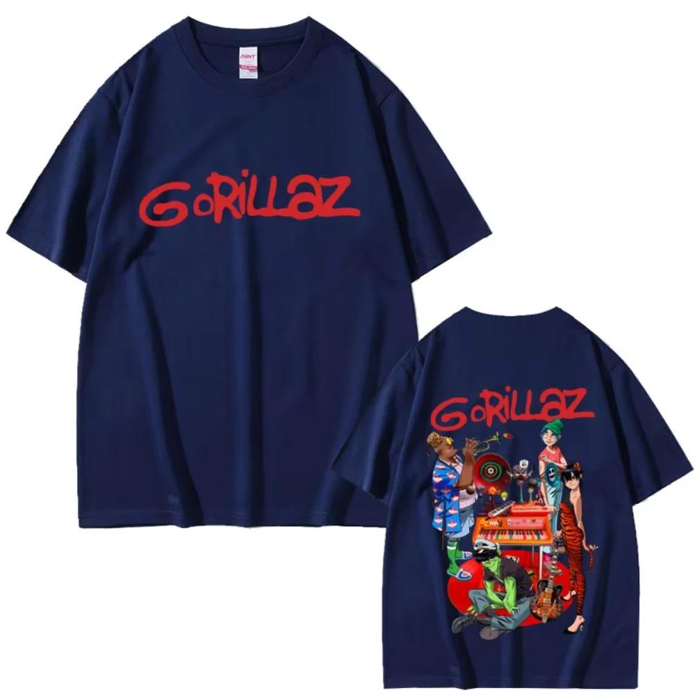 2026 Gorillaz Band Tshirt Unisexs Women Hip Hop Rock Fashion Cartoon Trend Streetwear Vintage Casual High Quality Cotton T Shirts