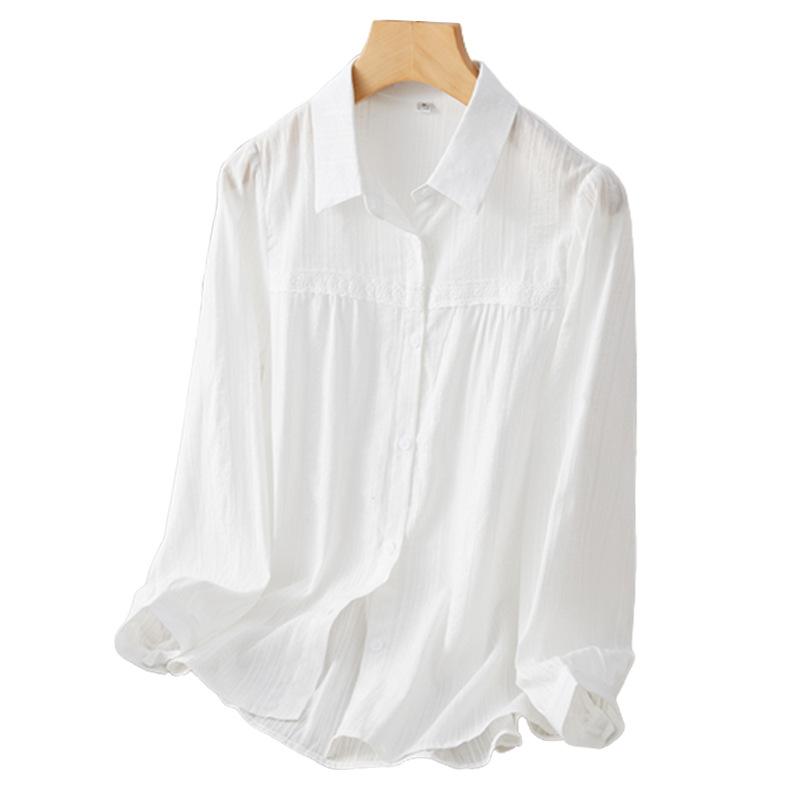 Women's Spring New Loose Casual Versatile Pure Cotton Shirt Design Top