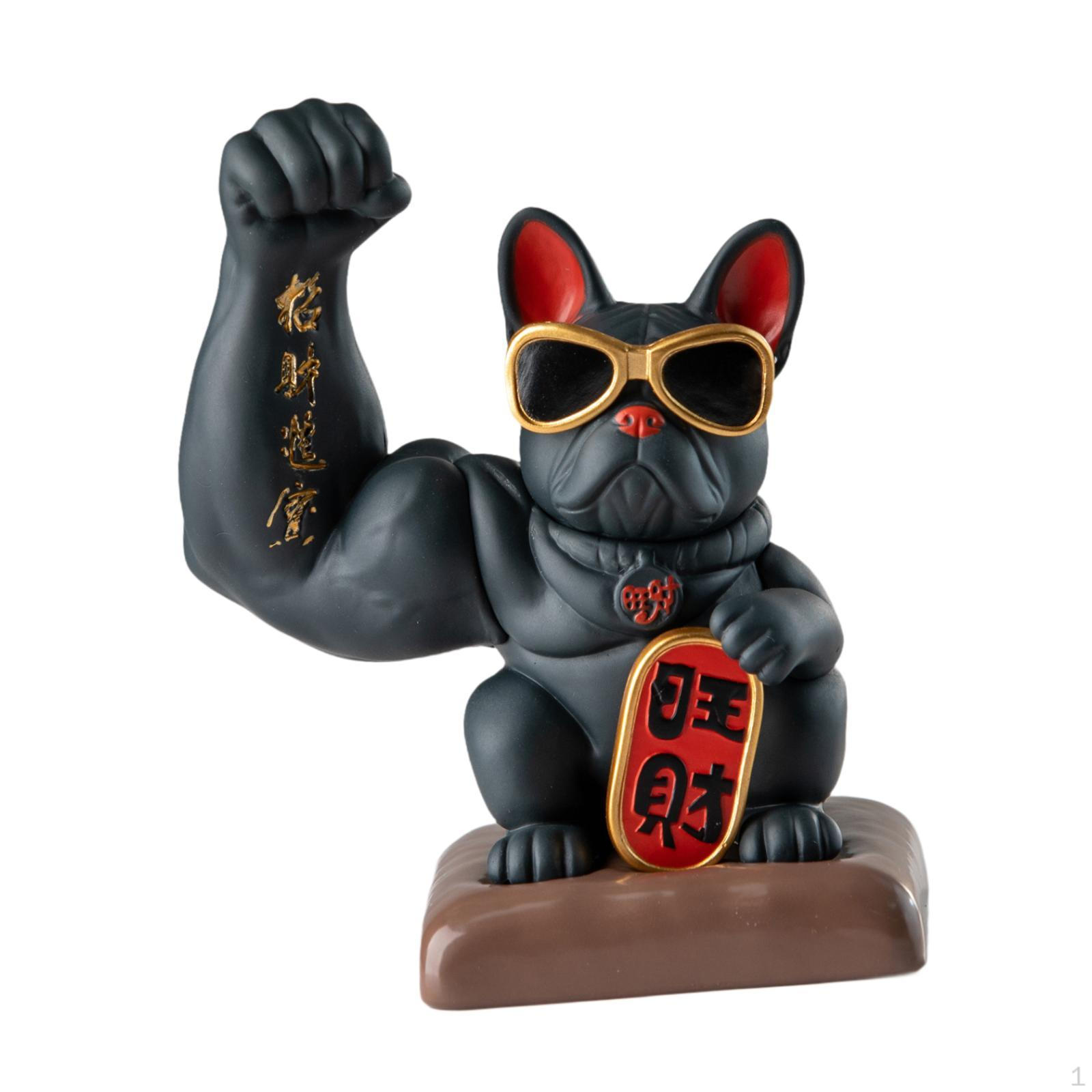 

Скульптура животного, мускулистая рука, счастливая собака, статуэтка, подарок на день рождения, настольное украшение, фигурка для чёрный