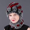 Wholesale New High-quality Rex Rabbit Fur Accessories Autumn and Winter Women's Versatile Warm Hat Scarf Two-piece Set