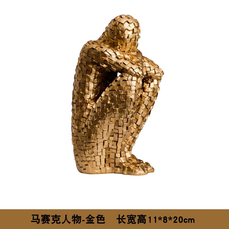 European Style Figure Sculpture Contemplative Ornament, Statue, Resin, Decoration, Bookcase and Wine Cabinet Decoration